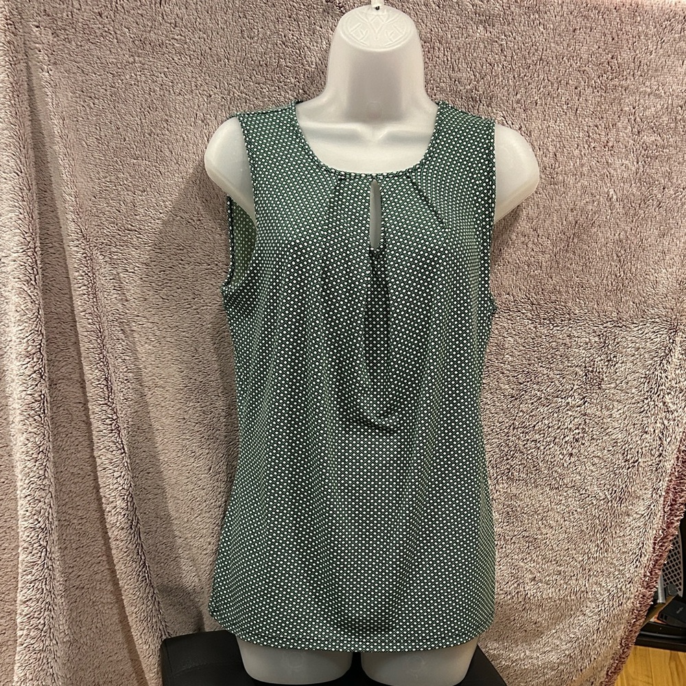Ann Taylor Green Patterned Tank Top
